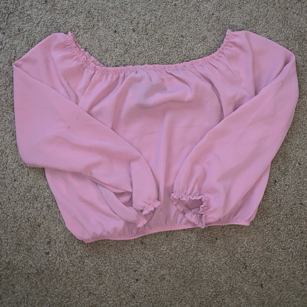 Off The Shoulder Pink Long Sleeve